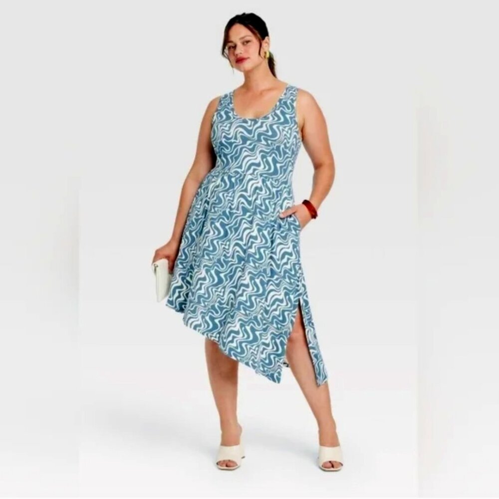 Ava &Viv Blue Swirl dress size 3x